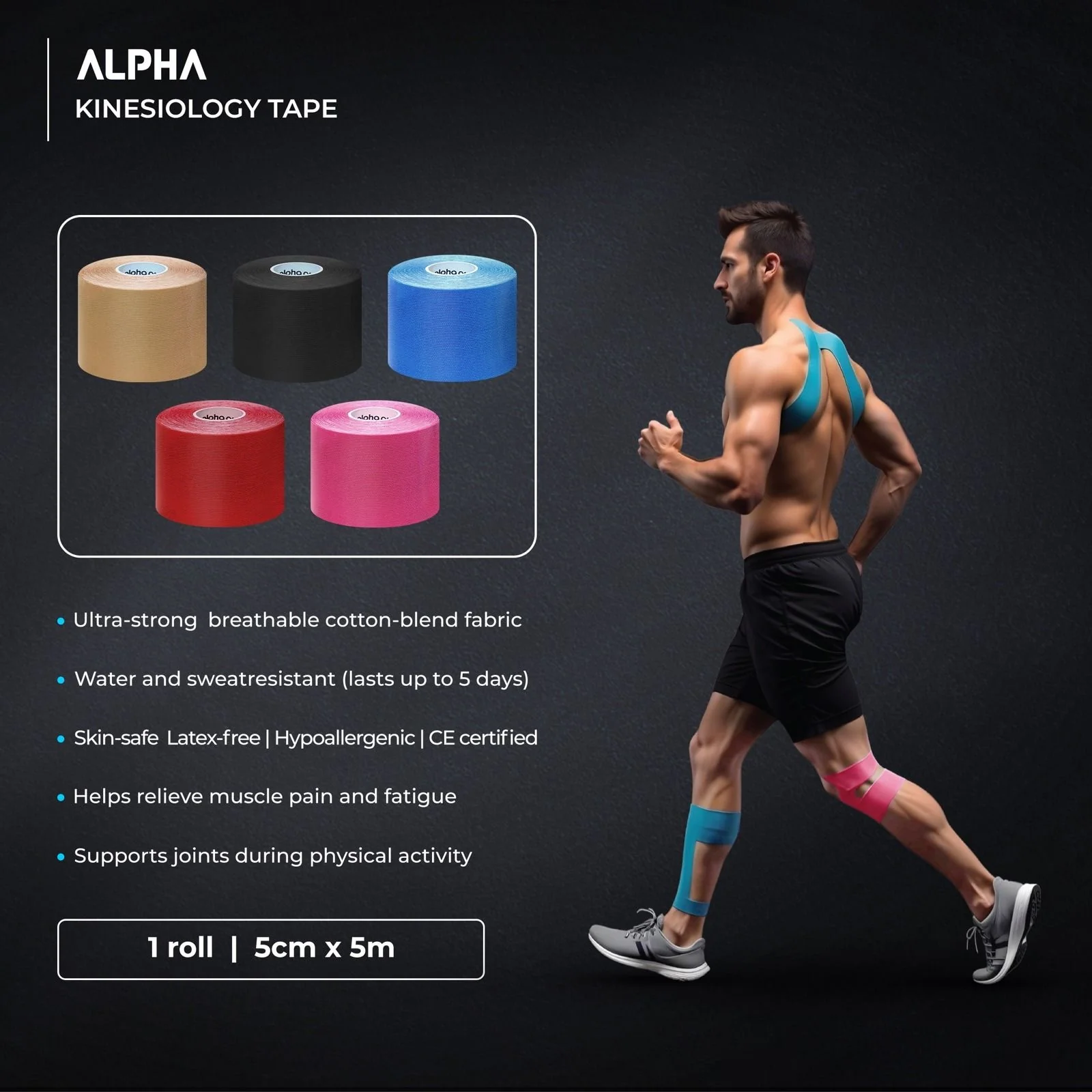 Alpha Kinesiology Tape Competition Grade